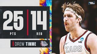 Drew Timme drop 25 points 14 rebounds to lead Gonzaga into Sweet 16