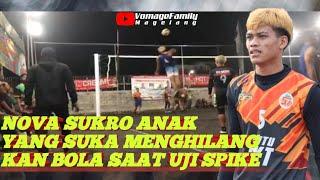 PART 1.UJI SPIKE NOVA SUKRO BOLA SAMPAI HILANG. SET 1 LANJUT DI PART 2