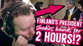 FINLANDS PRESIDENT shakes hands for 2 HOURS?