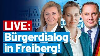 LIVE Bürgerdialog der AfD-Fraktion in Freiberg mit Alice Weidel Tino Chrupalla & Carolin Bachmann