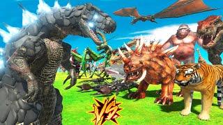 GODZILLA VS TODOS LOS ANIMALES DEL JUEGO  ANIMAL REVOLT BATTLE SIMULATOR