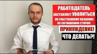 ЗАСТАВЛЯЮТ УВОЛИТЬСЯ ПО СОБСТВЕННОМУ ПО СОГЛАШЕНИЮ СТОРОН.  Принуждение. Юрист.