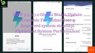 MIUI 9 9.0.7.0 Global Stable Update Available For Redmi Note 4Improved system stability