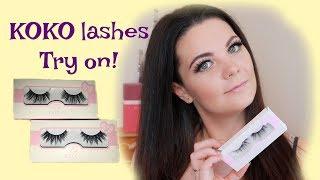 Koko lashes try on haul  Queen B & Goddess