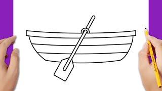 How to draw a boat with paddles