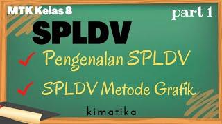 SPLDV 1  Pengenalan SPLDV  Penyelesaian SPLDV metode Grafik