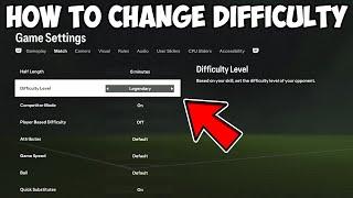 HOW TO CHANGE DIFFICULTY LEVEL ON EAFC 24 FIFA 24