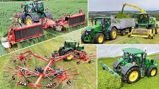 150ha Grünroggen mähen schwaden häckseln und verdichten mit John Deere und Kuhn Technik