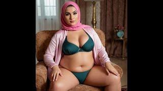 Sexy Hijab Girls in Bikini 2024 Relaxing on Arm Chair - Hijab Bikini Beauty No24 #lookbook #bikini