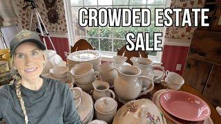 Crowded Estate Sale in a Huge House Shop with me