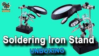 Clip Magnifier 3 In1 Hand Soldering Iron Stand Holder Station Unboxing & Installation