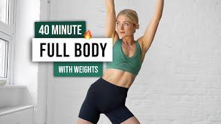 40 MIN KILLER TOTAL BODY Workout with Weights + AB FINISHER - No Repeat No Talking Home Workout