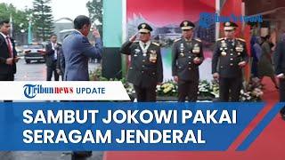 Prabowo Gagah Sambut Presiden Jokowi Pakai Seragam Jenderal di Acara Kenaikan Pangkat Bintang 4