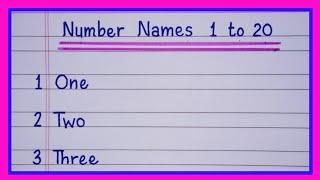 Number names 1 to 20 in englishEnglish numbers 1-20 pronunciation1 to 20 number names