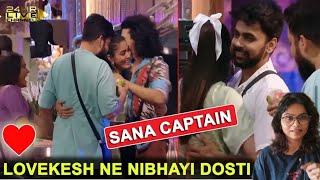 Biggboss OTT 3 Live Sana Makbul Bani Ghar Ki New Captain Lovekesh Kataria Ne Nibhayi Dosti