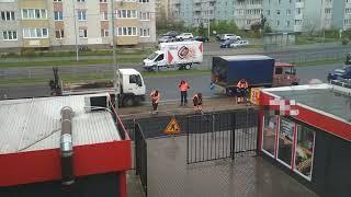 Укладка асфальта в дождь. Как это работает в Калининграде. #2