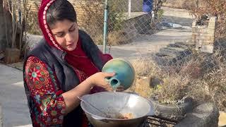 Cooking Iranian meatballs with lamb meat in a nomadic village  Iranian nomadic lifestyle