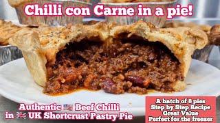 Chilli con Carne in a Pie - authentic USA  chilli recipe + UK pie pastry  #chefarchiepie