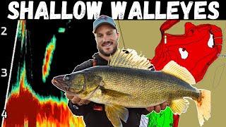 Jigging SHALLOW Spring Walleyes 2-6 Feet - Locations & Presentations for Post-Spawn Walleyes