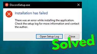 Fix DiscordSetup.exe Installation has failed-There was an error while installing the application