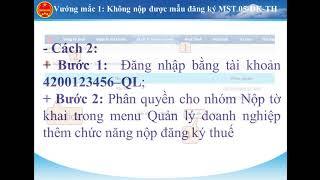 Hướng dẫn nộp tờ khai đăng ký thuế theo mẫu 05-ĐK-TH