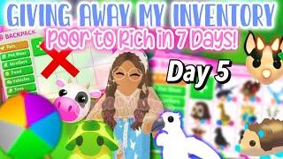 Growing My Adopt Me INVENTORY *Without Robux* Giveaway Day 5 Its Cxco Twins