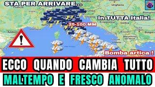 METEO ITALIA CAMBIA TUTTO E ARRIVA QUALCOSA DI ANOMALO MALTEMPO TEMPESTE E FRESCO ECCO QUANDO...