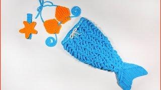 How to Crochet Baby Mermaid Outfit with Crocodile Stitch
