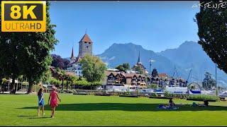  8K  SPIEZ - a Beautiful Village of Switzerland • Summer Walking Tour • 8K HDR Video