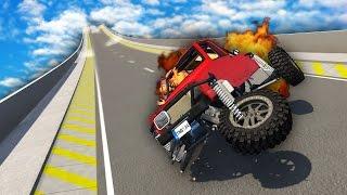 MASSIVE SKI JUMP OF DEATH BeamNG Drive Funny Moments