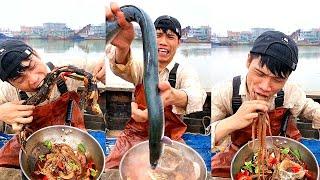 Fishermen eating seafood dinners are too delicious 666 help you stir-fry seafood to broadcast 90