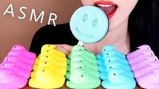 ASMR PEEPS MARSHMALLOW CHICKS + CHOCO&MINT ICE CREAM eating sounds MUKBANG핍스마시멜로+아이스크림먹방咀嚼音マシュマロとアイス