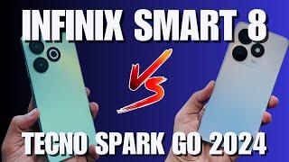 INFINIX SMART 8 VS TECNO SPARK GO 2024 -  PAREHO LANG NG SPECS ANO BA PINAG KAIBAPhone Comparison 