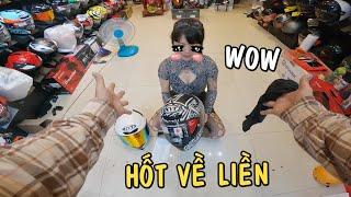 Chạm Mặt HOT GIRL chốt kèo nón bảo hiễm KYT TT COURSE cùng BMW HP4