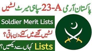 Pak Army Soldier Final Merit Lists 2023  Pak Army 23-A Batch Merit Lists