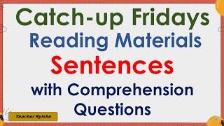 CATCH-UP FRIDAYS READING SENTENCES  READING MATERIALS FOR GRADES 123