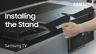 Unpacking and installing your 55” Samsung S90D TV stand  Samsung US