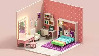 Pink Room  Voxel Art in Magicavoxel