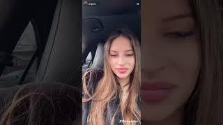 Beauty girl smoking in the car