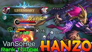 NonStop Legendary Hanzo Deadly Ninja Demon - Top 1 Global Hanzo by VanSoHee - Mobile Legends