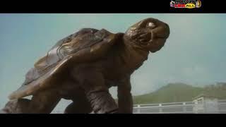 Giant Tortoise saving city from Deadly dragon horror movie scene