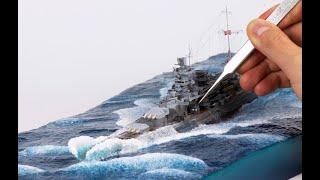 How to make rough sea diorama - 1700 DKM Scharnhorst 1943