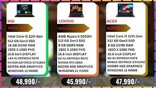 Best Gaming Laptops under 50000  Acer Aspire 7 vs Lenovo IdeaPad Gaming vs MSI GF63 Thin Laptop