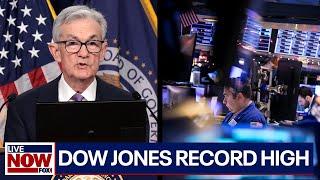 Dow Jones closes at all-time high after Fed signals interest rate cuts  LiveNOW from FOX