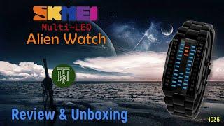 SKMEI LED Alien Binary 50m Watch - Review & Unboxing 1035  SKMEI D-121B