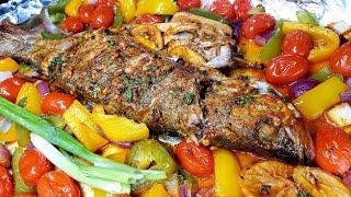 Tastiest Oven Baked Whole Fish Recipe  Oven Baked Sea Bass