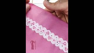 خياطة الدانتيل على الكُم - Lace stitching #خياطة #فصالات #sewing #viral #shorts #explore #short #diy