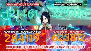 How Much Difference Does Xianyun C2R1 Plunge Buff Make for Xiao & Gaming? - So Broken