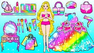 paper Diy Pink Rapunzel Pregnant Makeup and Dress Up NEW FASHION  Rapunzel Compilation 놀이 종이