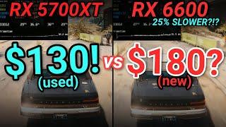 Are USED GPUs a Stupid Idea?  -  used RX 5700XT vs new RX 6600 & a750